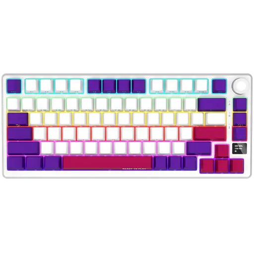 LORGAR KBP7075W, Wireless 75% Mechanical Gaming Keyboard Pro, White, EN layout