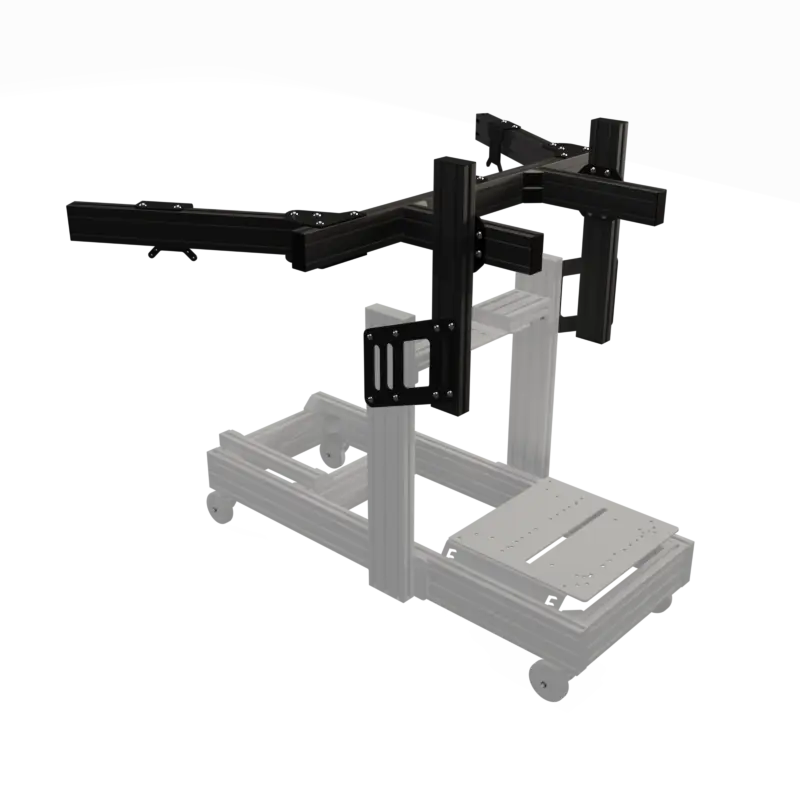 EG EVO Triple Screen Add-On - Anodized in Black EG Evolved Simulator Rigs