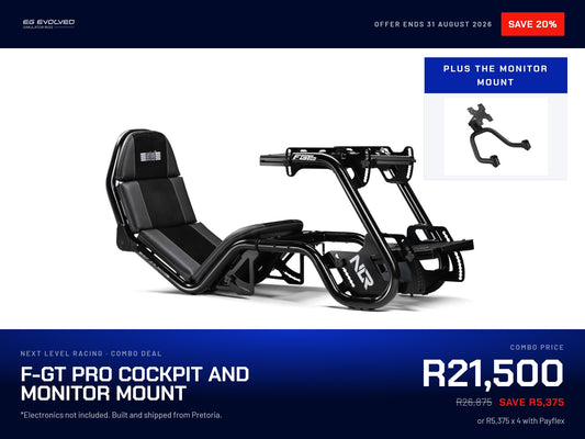 Next Level Racing - F-GT Pro Formula and GT Racing Simulator Cockpit & Monitor Mount COMBO - Black Edition